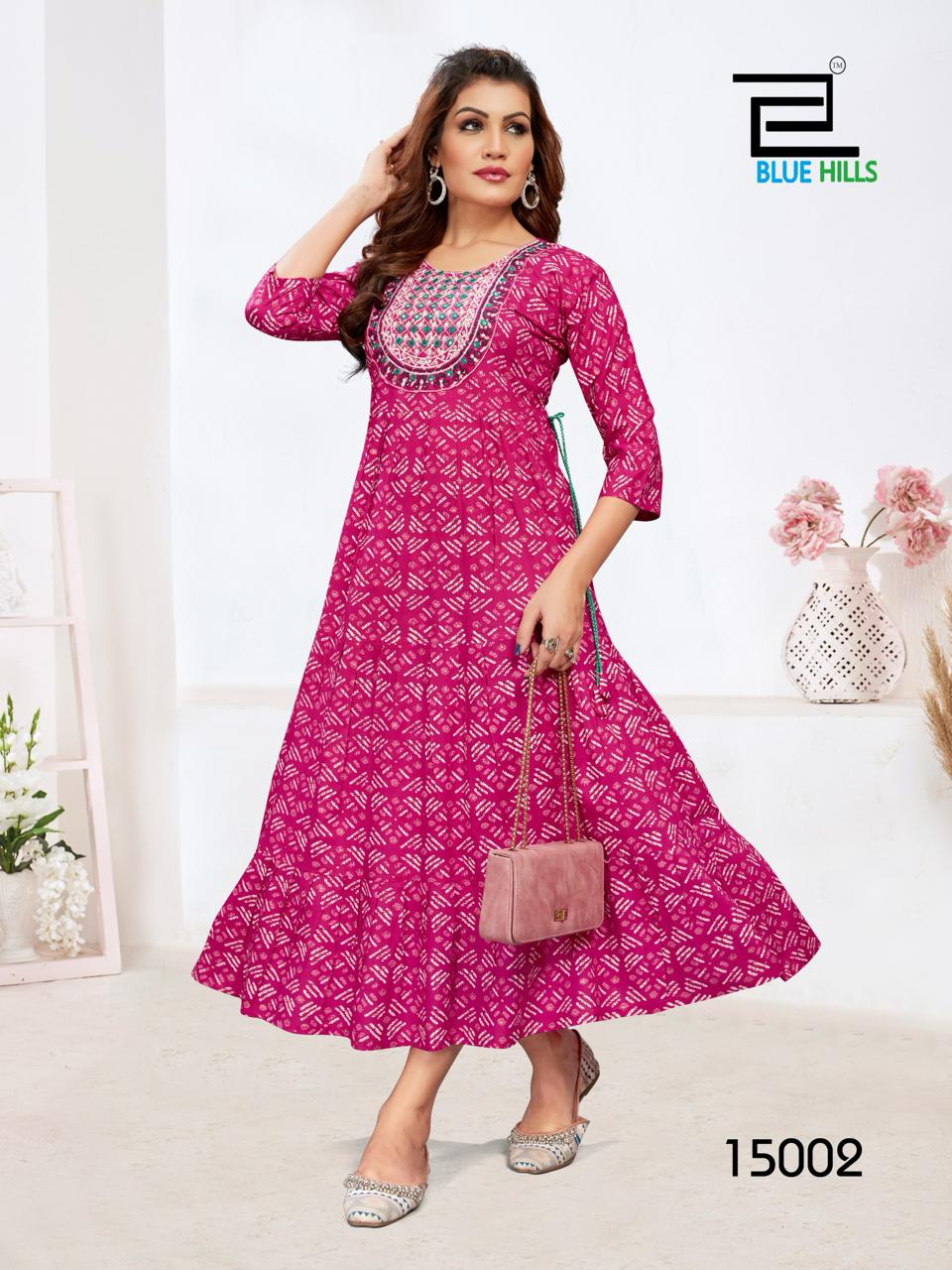 Sarfaraz Vol 15 By Blue Hills Long Printed Kurtis Wholesale Market In Surat With Price